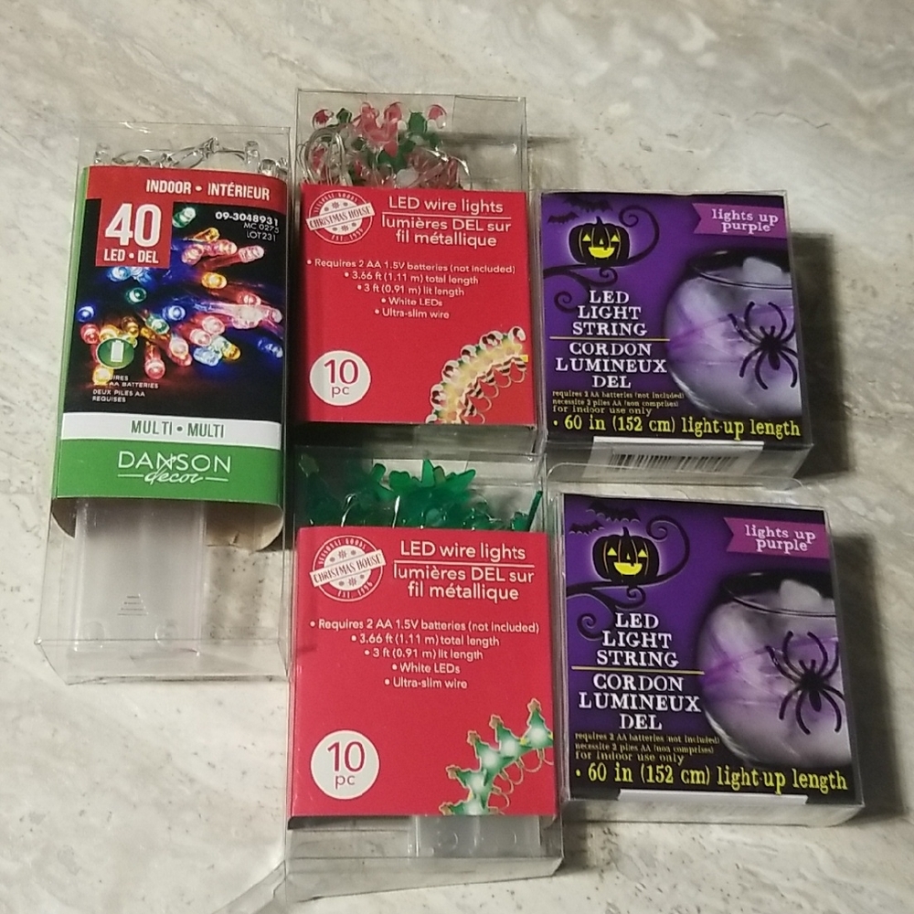 Lot LED Wire Lights Halloween And Christmas
